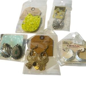5 Gold/Silver Filigree Drop Earrings - #1027 Mixed Brand